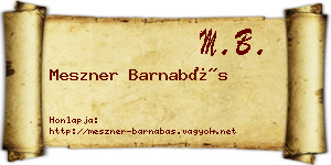 Meszner Barnabás névjegykártya